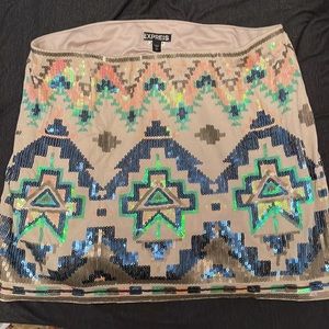Express midi sequence skirt sz s